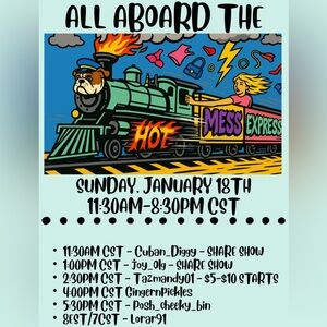 🚨I’M LIVE 1/18 @2:30pm CST on the HOT MESS EXPRESS TRAIN - like to be notified